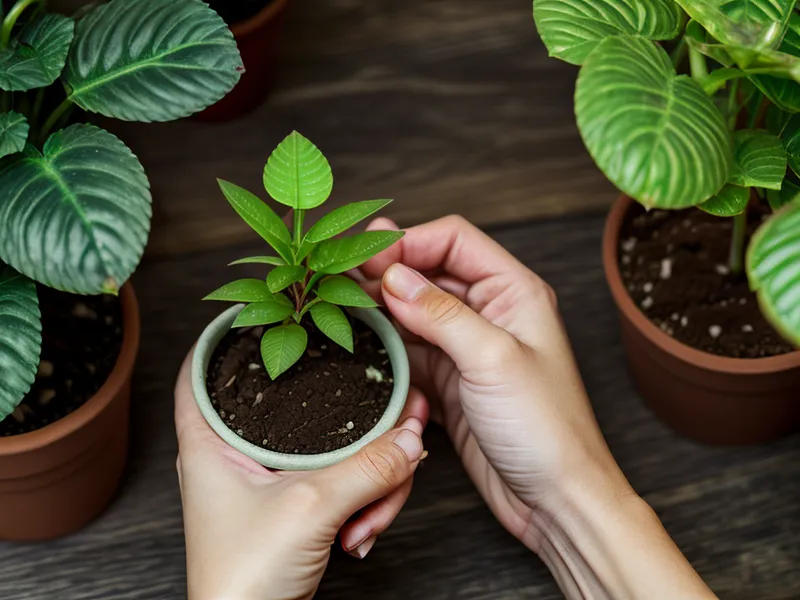 Blumenerde unter den Fingernägeln beim Umtopfen als Ventil für überschüssige Manifesting-Generator-Energie