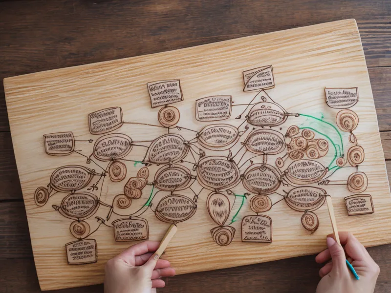 Kommunikation in der Beziehung als User-Journey-Map skizziert, daneben ein Hamburger Franzbrötchen auf dem Tisch