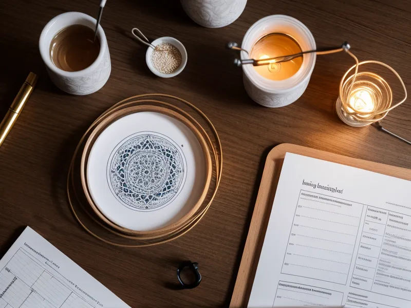 Ein ausgedrucktes Human-Design-Reading mit handschriftlichen Notizen auf einem Schreibtisch – Partnerschaft Reading im Alltagstest.