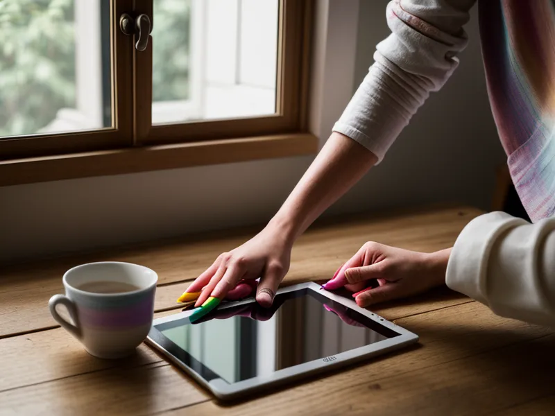 Partnerschaft Reading Human Design Ehe: zwei Charts nebeneinander auf dem Tablet, Nahaufnahme auf dem Holztisch