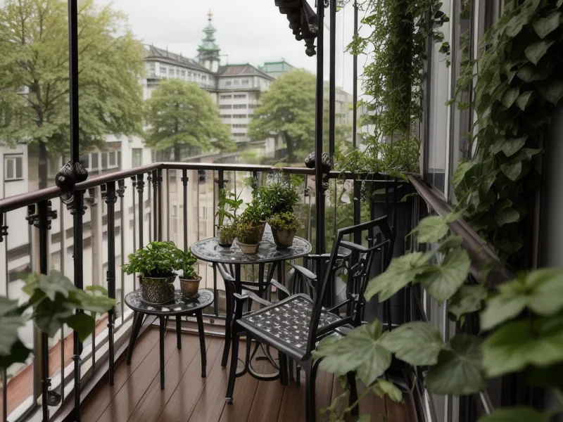 Regentropfen auf Efeu auf einem Balkon in Eimsbüttel, Sinnbild für die Wartezeit eines Projektors in Human Design